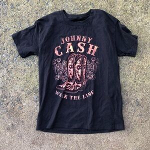 Johnny cash xs black graphic concert tee shirt